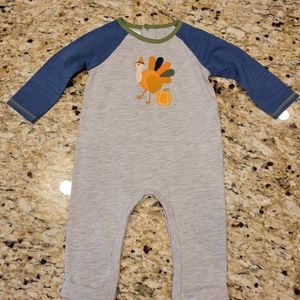 Baby boy romper  Thanksgiving outfit Mudpie size 3-6 months NWT